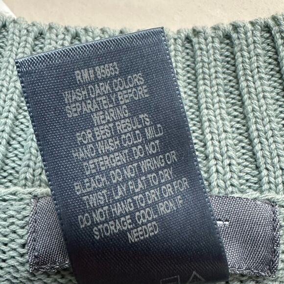 Koret Vintage Sweater Womens L Fair Isle Green Snowflake Nordic Ribbed 1/4 Zip - Picture 10 of 10